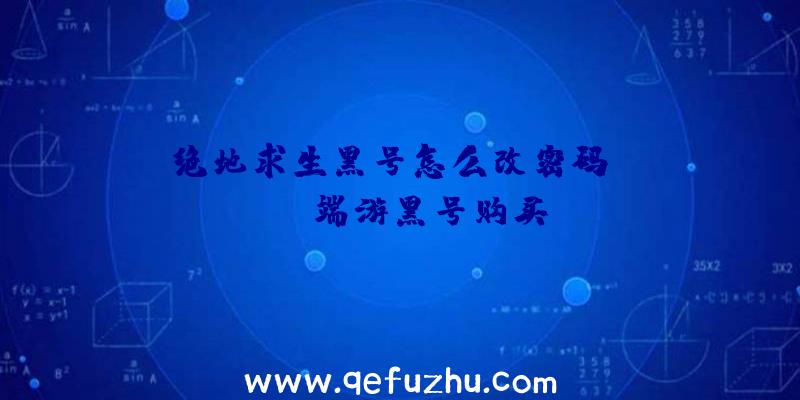 「绝地求生黑号怎么改密码」|pubg端游黑号购买